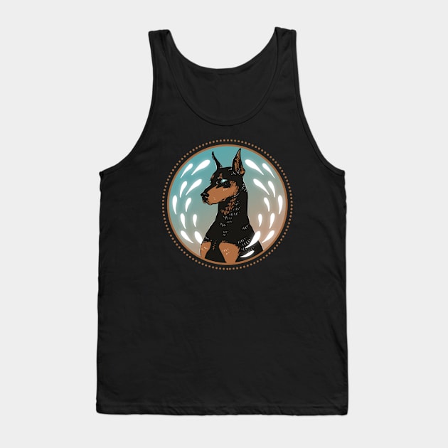 Doberman Glow Tank Top by Drawing Alba